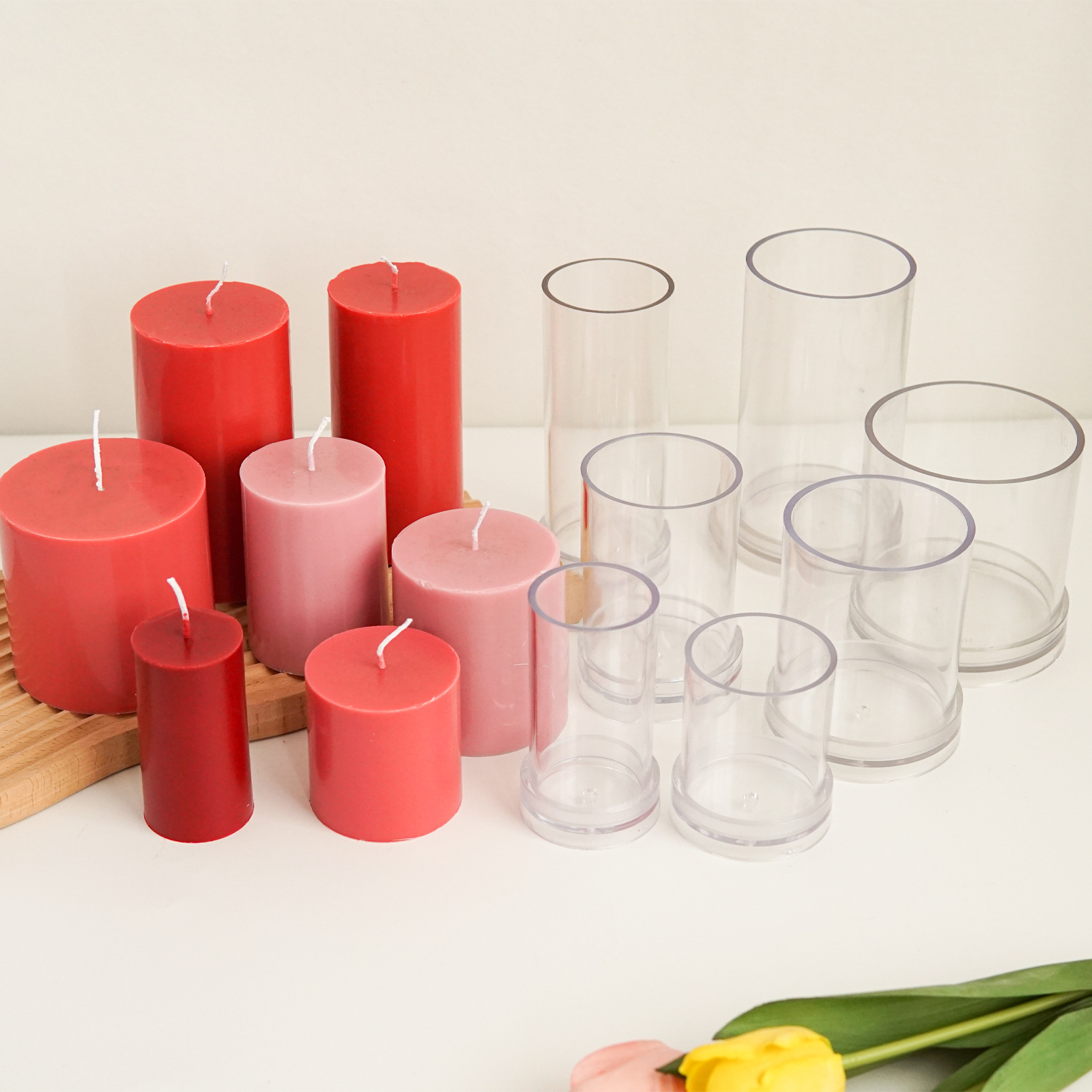 Candle Supplies Kit - Vários moldes de vela cilíndricos 3d,