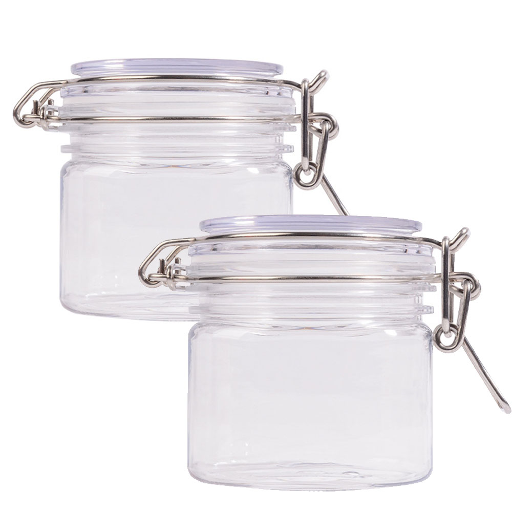 Mason Jar 8Oz - 2 Potes de Armazenamento de Plástico